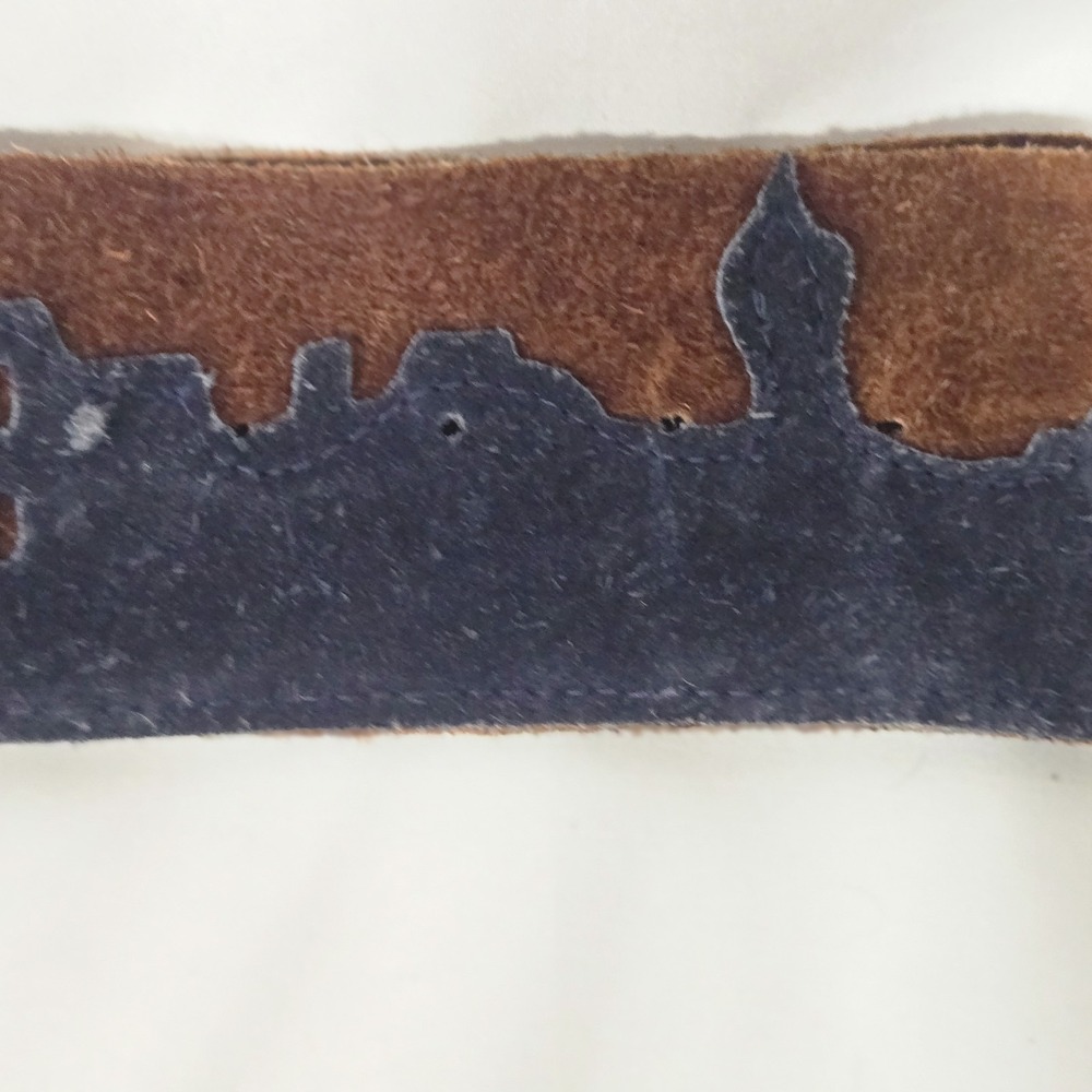 Handmade Suede Belt Cityscape | One-of-a-Kind